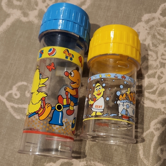 Playtex Vintage Sesame Street Drop bag bottle set. 7oz and 3oz. 80's Early 90's - Picture 1 of 10